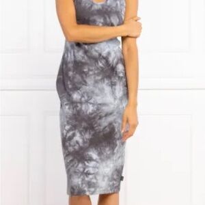 DKNY Gray Tie-Dye Sleeveless Dress